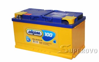 Купить аккумулятор автомобильный  AKOM 6CT-100 Евро (100 A/h), 850А R+ в Березе